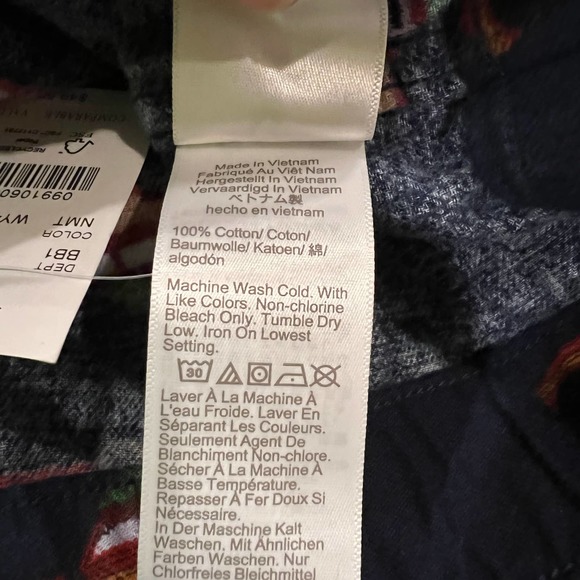 NWT J. Crew Men's Navy W/Christmas Tree & Truck Print Flannel Sleep Pant - Picture 10 of 11